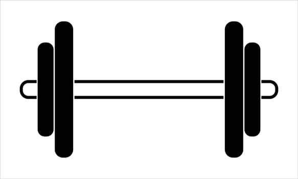 Dumbell silhouette icon vector