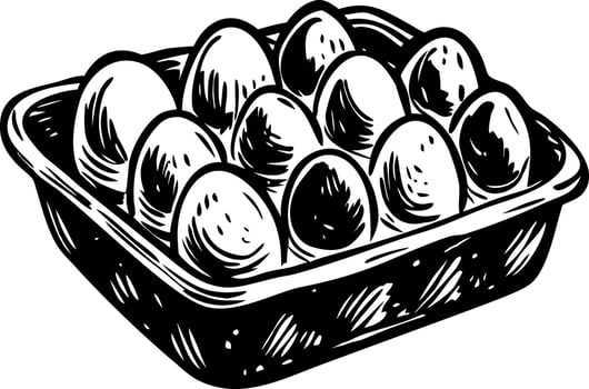 A vintage style illustration of fresh eggs vector