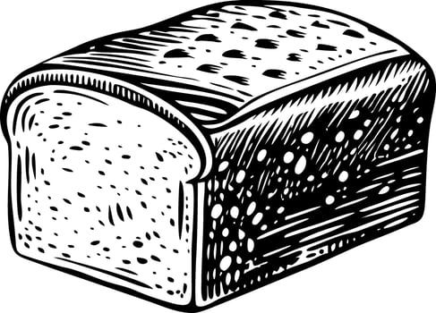 A vintage style illustration of a grain bread vector