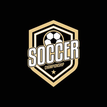 soccer football championship logo design concept badge label vector