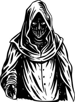 Shadowy figure illustration in vintage style vector