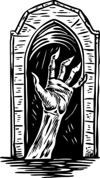 A sketchy style illustration of creepy hand vector