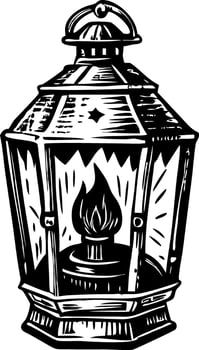 Gothic lantern illustration in vintage style vector
