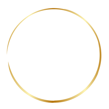 Golden circle border frame with grunge effect png