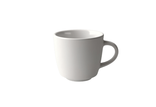 White ceramic coffee mug mockup isolated showcases minimalist design, perfect for branding and personal use. png