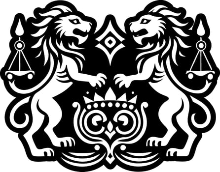 A solid style icon of lion emblem symbol vector