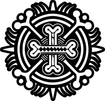 A filled style icon of bone cross tattoo vector