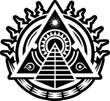 A solid style icon of pyramid tattoo vector