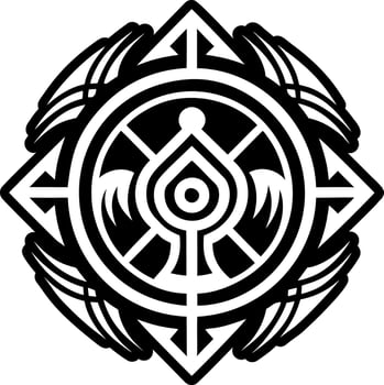 A glyph style icon of rock art tattoo vector