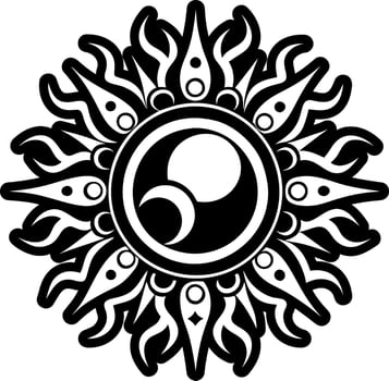 A solid style icon of solar eclipse tattoo vector