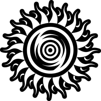 A filled style icon of spiral sun symbol vector