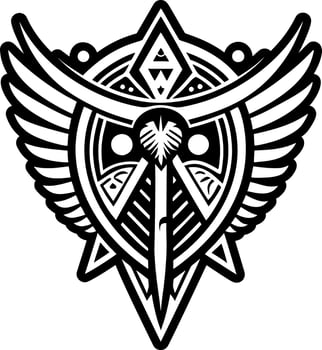 A solid style icon of wings symbol vector