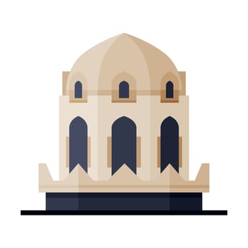 Muscat City Architecture Historical Building, Travel to Oman Concept, Famous Landmark Flat Illustration vector