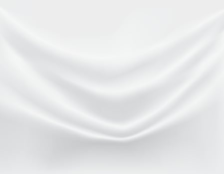 Close-up texture of smooth white silk material. Shiny white background with smooth texture of fabric folds. Textile pattern. vector