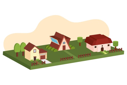 Stylish countryside houses. vector