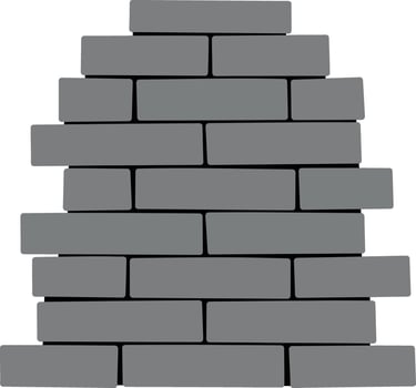 Gray Bricks Stack Illustration with Simple Construction Pattern in Minimalist Style for Design Projects vector