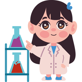 scientist girl with glassware laboratory isolated png