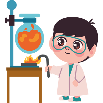 scientist boy doing experiment isolated png