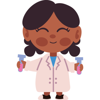 scientist girl holding test tube isolated png