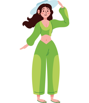 woman wearing summer clothes isolated png