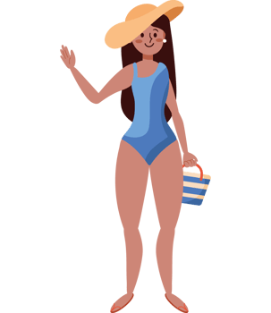happy woman wearing summer clothes isolated png