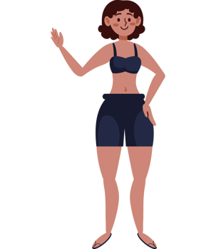 adult woman wearing summer clothes isolated png