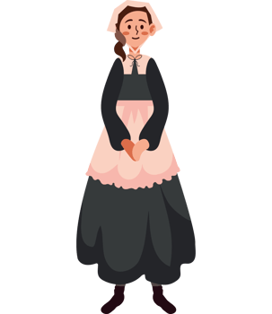 amish woman in traditional dress isolated design png