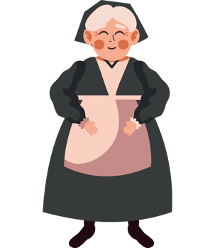 old amish woman isolated design png