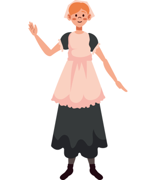 amish woman character cartoon isolated design png