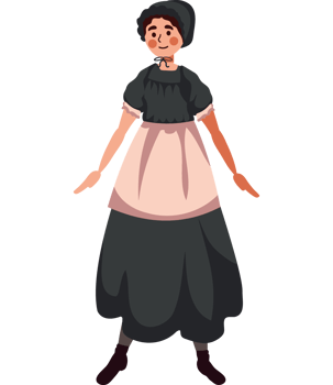 amish woman wearing traditional clothes isolated png