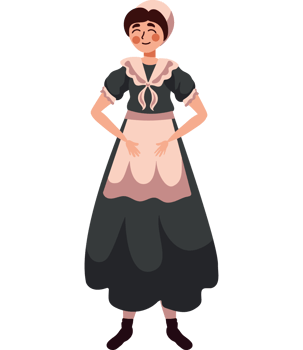amish cute woman cartoon isolated design png
