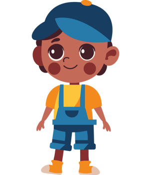 boy character wearing spring clothes isolated png