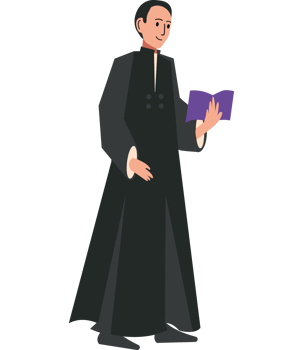 catholic priest reading bible book isolated png