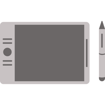 designer digital tablet and pen isolated png