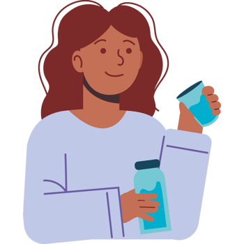 young woman drinking water isolated png