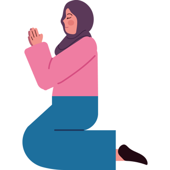 muslim prayer woman character isolated png