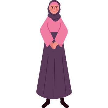 muslim woman in traditional hijab isolated png