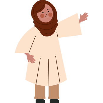 muslim cute girl character isolated png