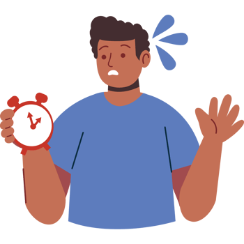 young man with clock isolated png
