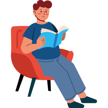 boy reading a book isolated png