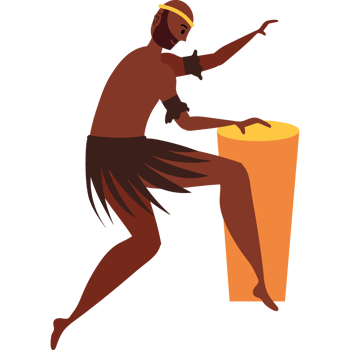 man with african drum isolated png