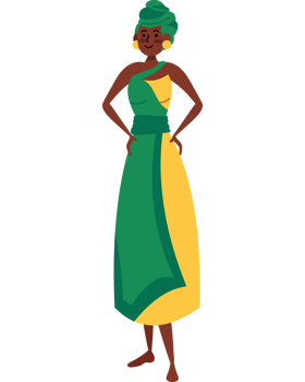 african woman wearing traditional dress png
