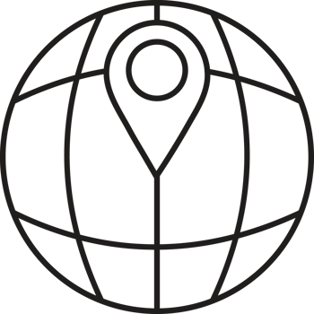 world map pin location icon line style png