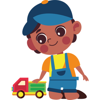 baby boy playing with car isolated png