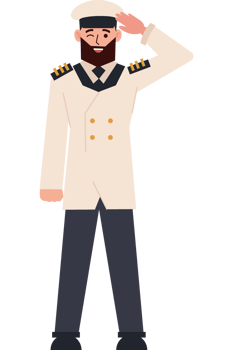 navy officer bearded man isolated png