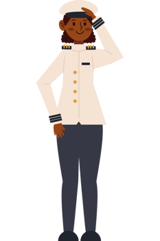 saluting navy officer woman isolated png