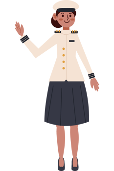 navy officer woman standing isolated png