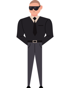 casino security guard standing isolated png
