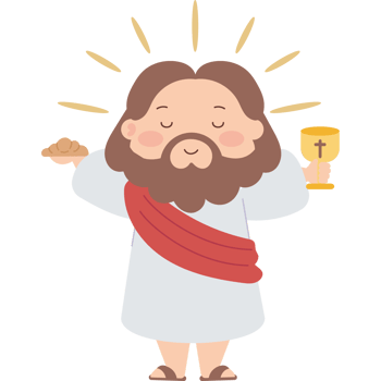 cute jesus with chalice isolated png