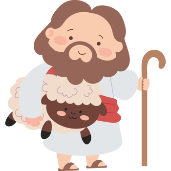 cute jesus with lamb isolated png